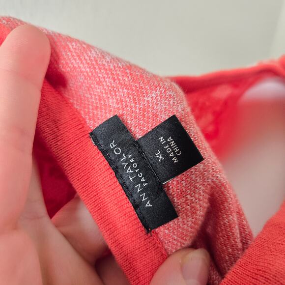 LOFT OUTLET Printed Button Up Cardigan Orange & White Size XL - Picture 13 of 14